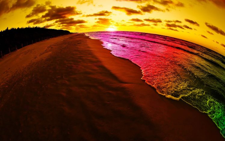 rainbow, Beach HD Wallpaper Desktop Background