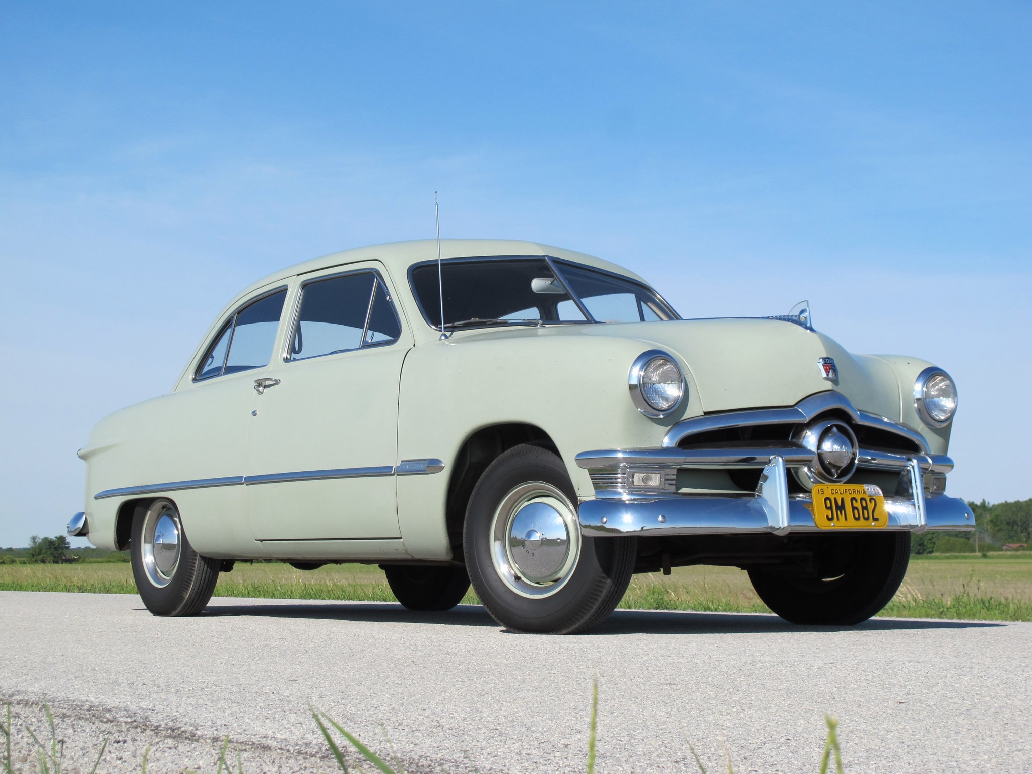 1950, Ford, Custom, Deluxe, Tudor, Sedan,  70b , Retro Wallpaper