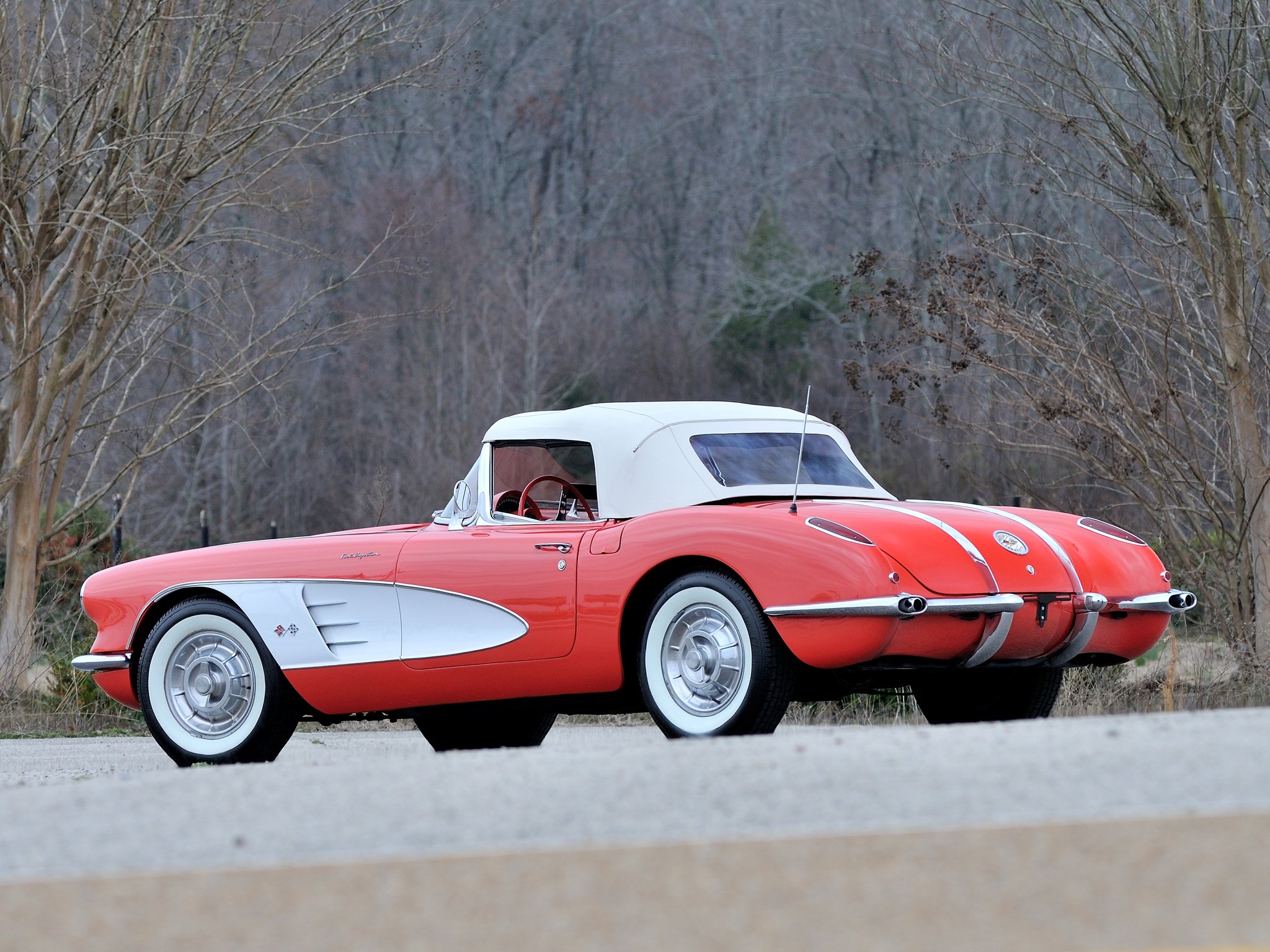 1958, Chevrolet, Corvette, 283, 290hp, Ramjet, Fuel, Injection,  j800 867 , Supercar, Muscle, Retro Wallpaper