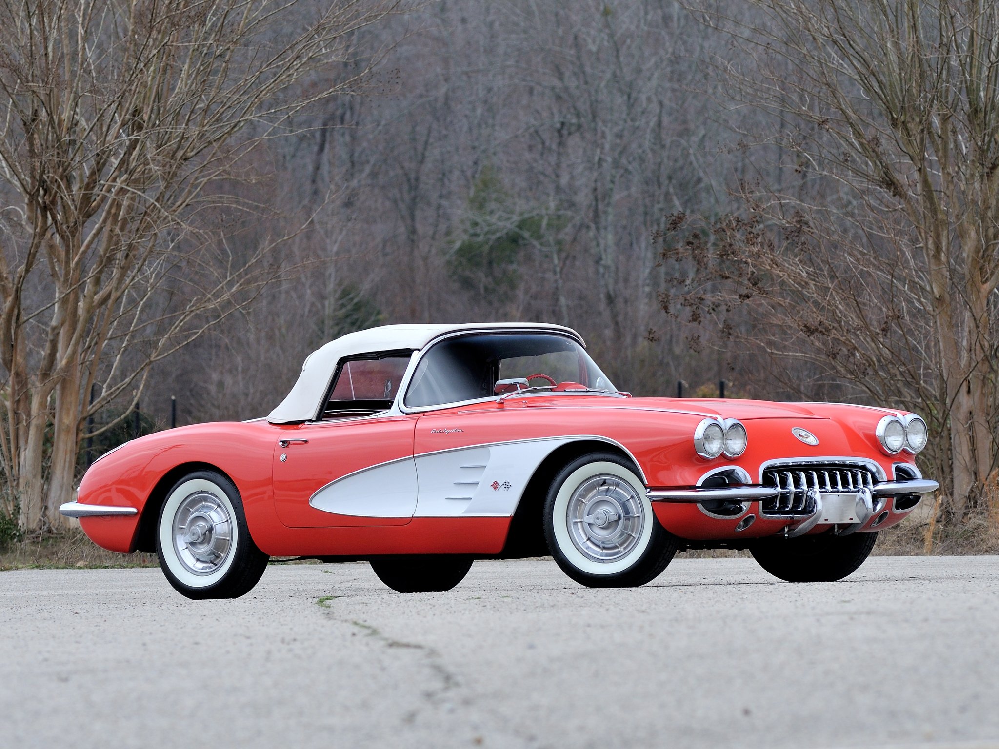 1958, Chevrolet, Corvette, 283, 290hp, Ramjet, Fuel, Injection,  j800 867 , Supercar, Muscle, Retro Wallpaper