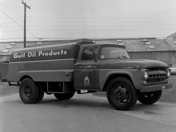 1957, Ford, F 600, Tanker, Semi, Tractor, Retro HD Wallpaper Desktop Background