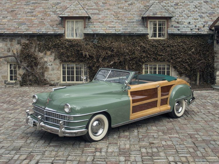 1948, Chrysler, Town, Country, Convertible, Retro HD Wallpaper Desktop Background