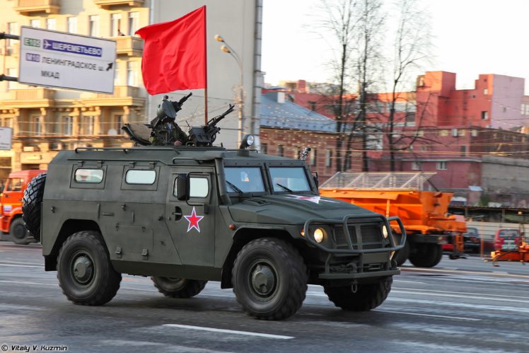 april 29th, Rehearsal, Of, 2014, Victory, Day, Parade, In, Moscow, Russia, Red, Star, Russian, Military, Army, Gaz 233014, Tigr, 4×4, Red flag, Armored, 4000×2667 HD Wallpaper Desktop Background