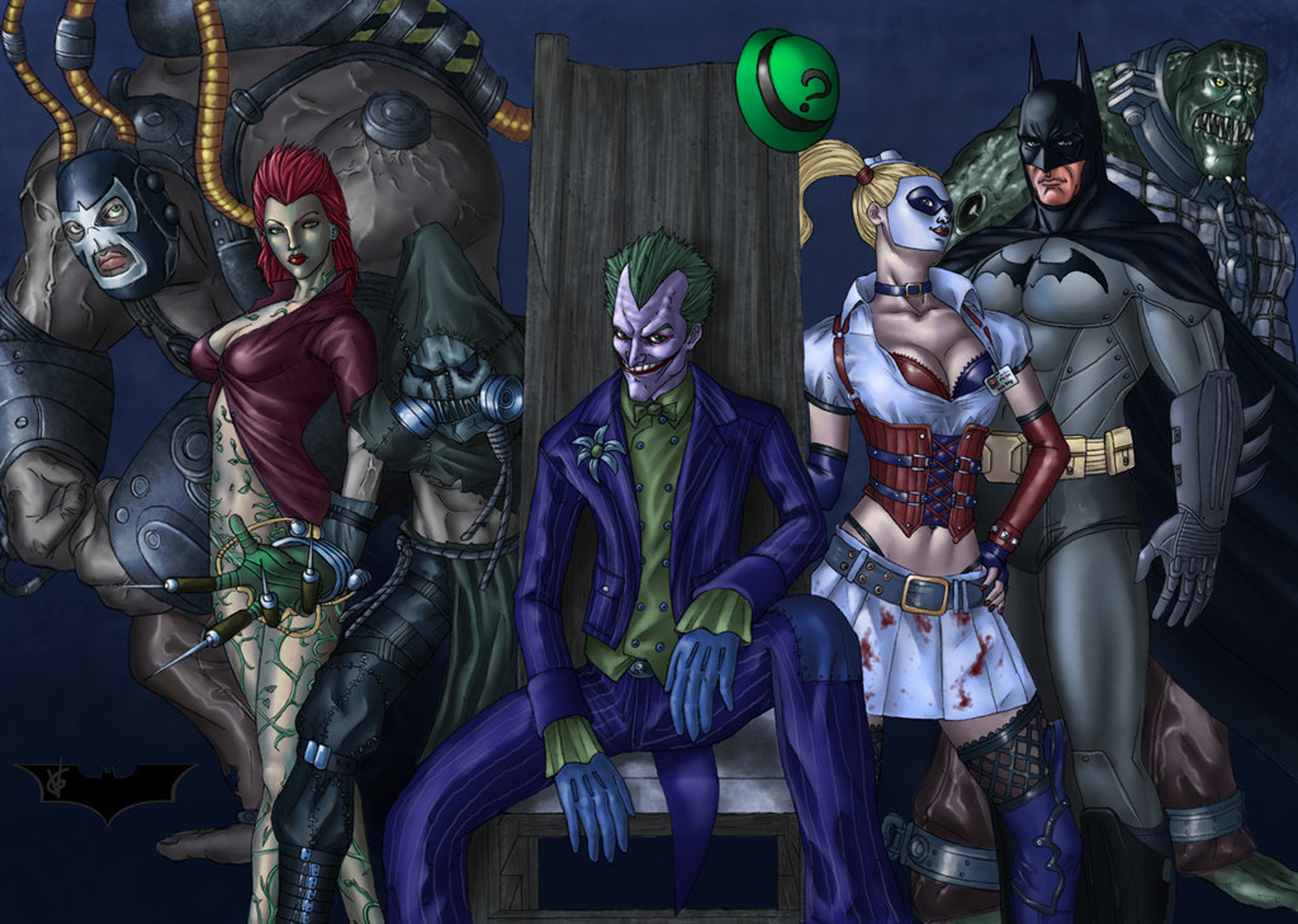 batman, Joker, Harley, Quinn, Scarecrow, Poison, Ivy, Batman, Arkham, Asylum Wallpaper