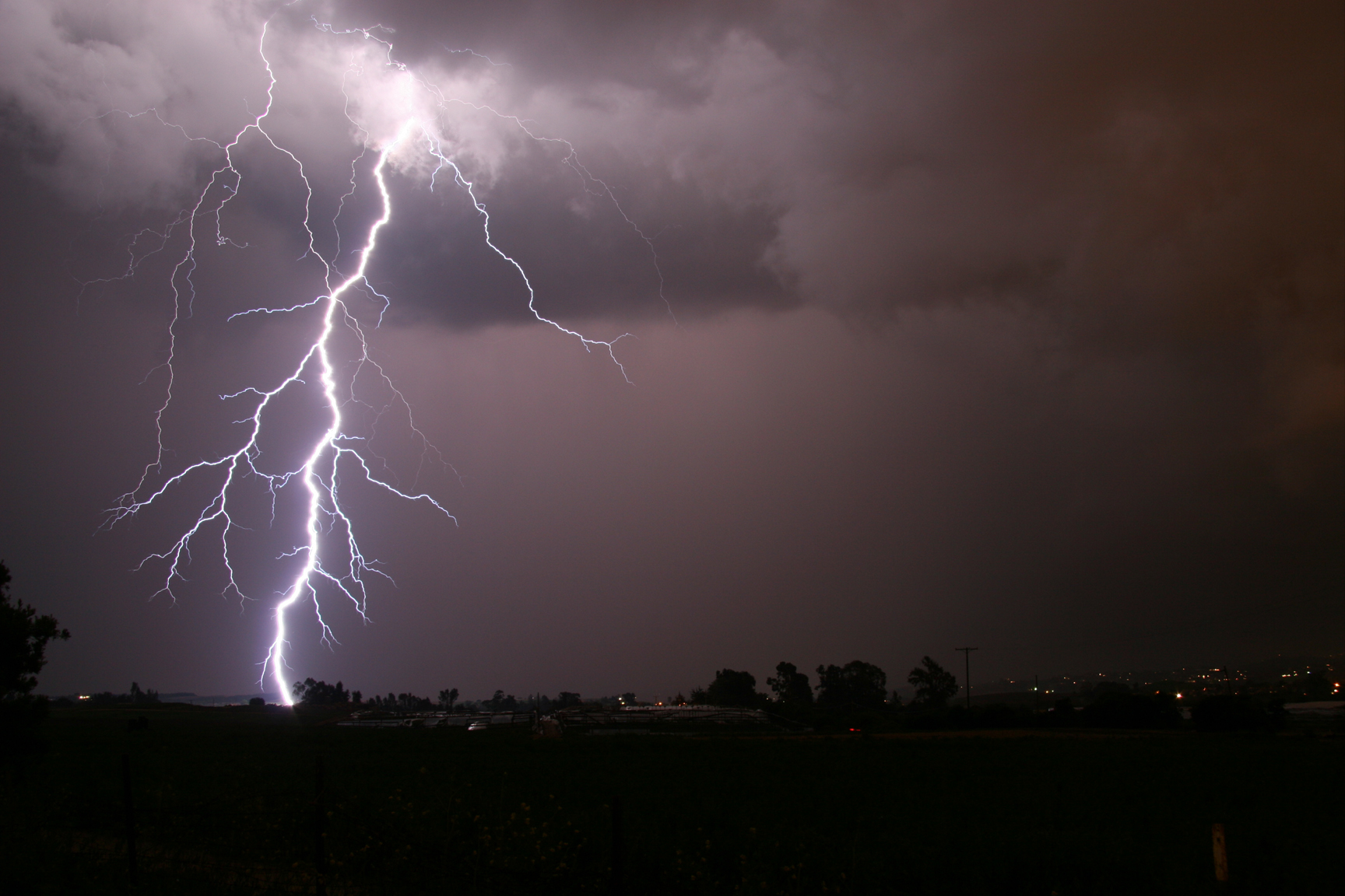 lightning, Storm, Rain, Night, Clouds Wallpaper