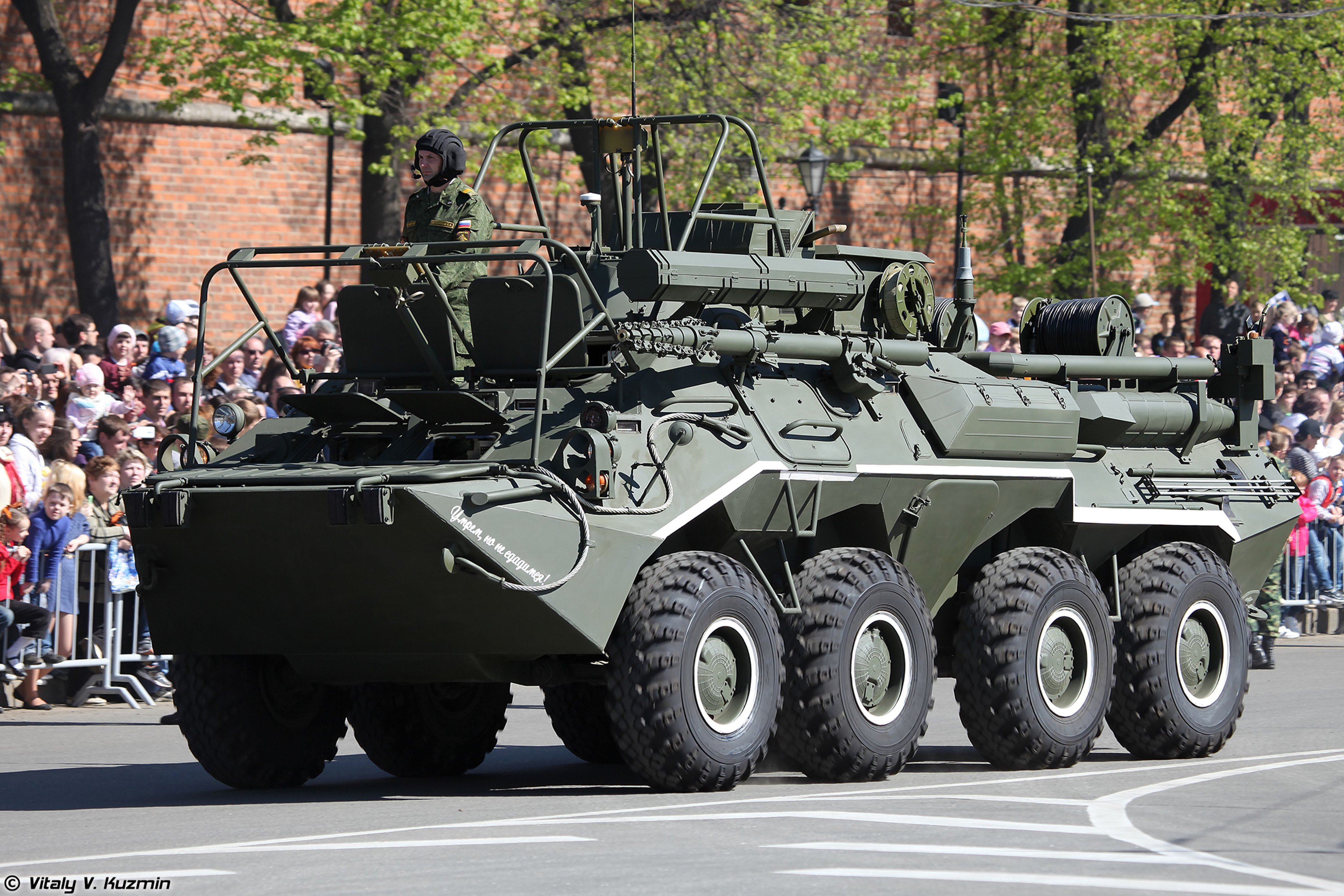 2014, Victory, Day, Parade in nizhny novgorod, Russia, Military, Russian, Army, Red star, Armored, R 166 0, 5, Signal, Vehicle, On, K1sh1, Base, 2, 4000x2667 Wallpaper