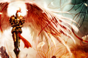 league, Of, Legends, Fantasy, Art, Angels, Knight, Armor, Warrior, Wings
