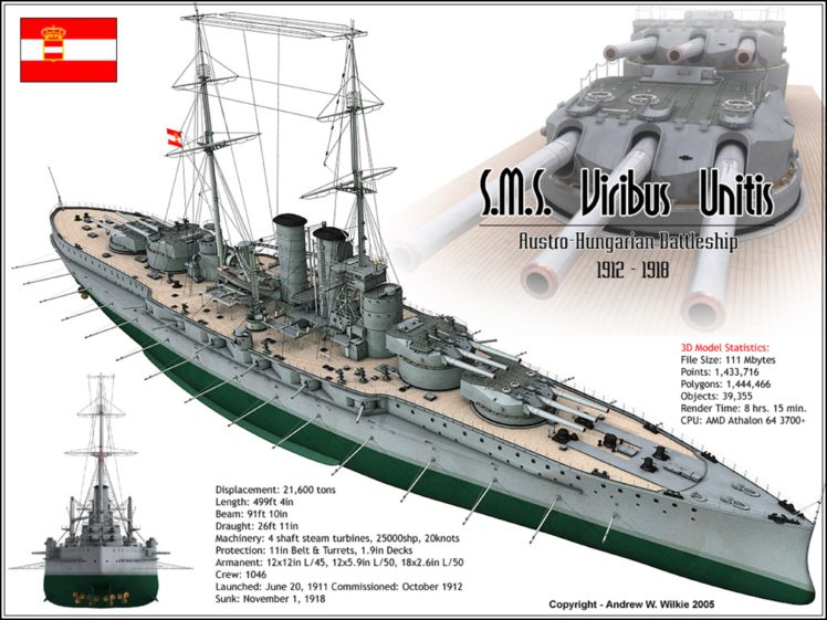 sms, Viribus unitis, Austro hungarian, Battleship, Ships, War, Ww i, 4000×3000 HD Wallpaper Desktop Background