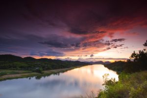 landscape, Nature, Sunset, River, Sky, Clouds, Hue, Vietnam