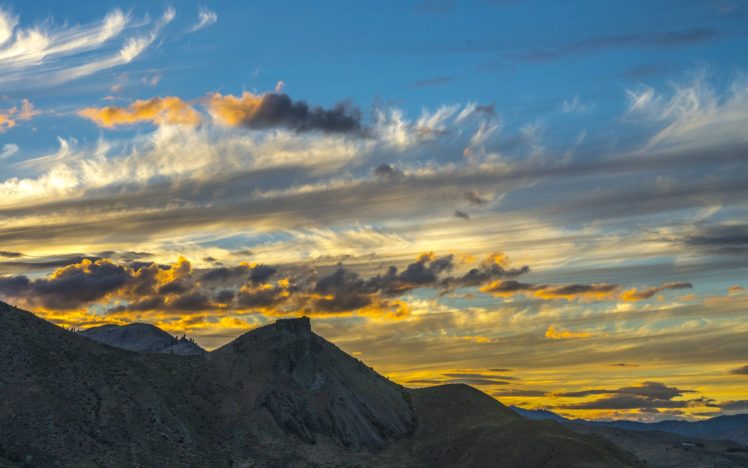sky, Mountains, Sunrise, Clouds HD Wallpaper Desktop Background