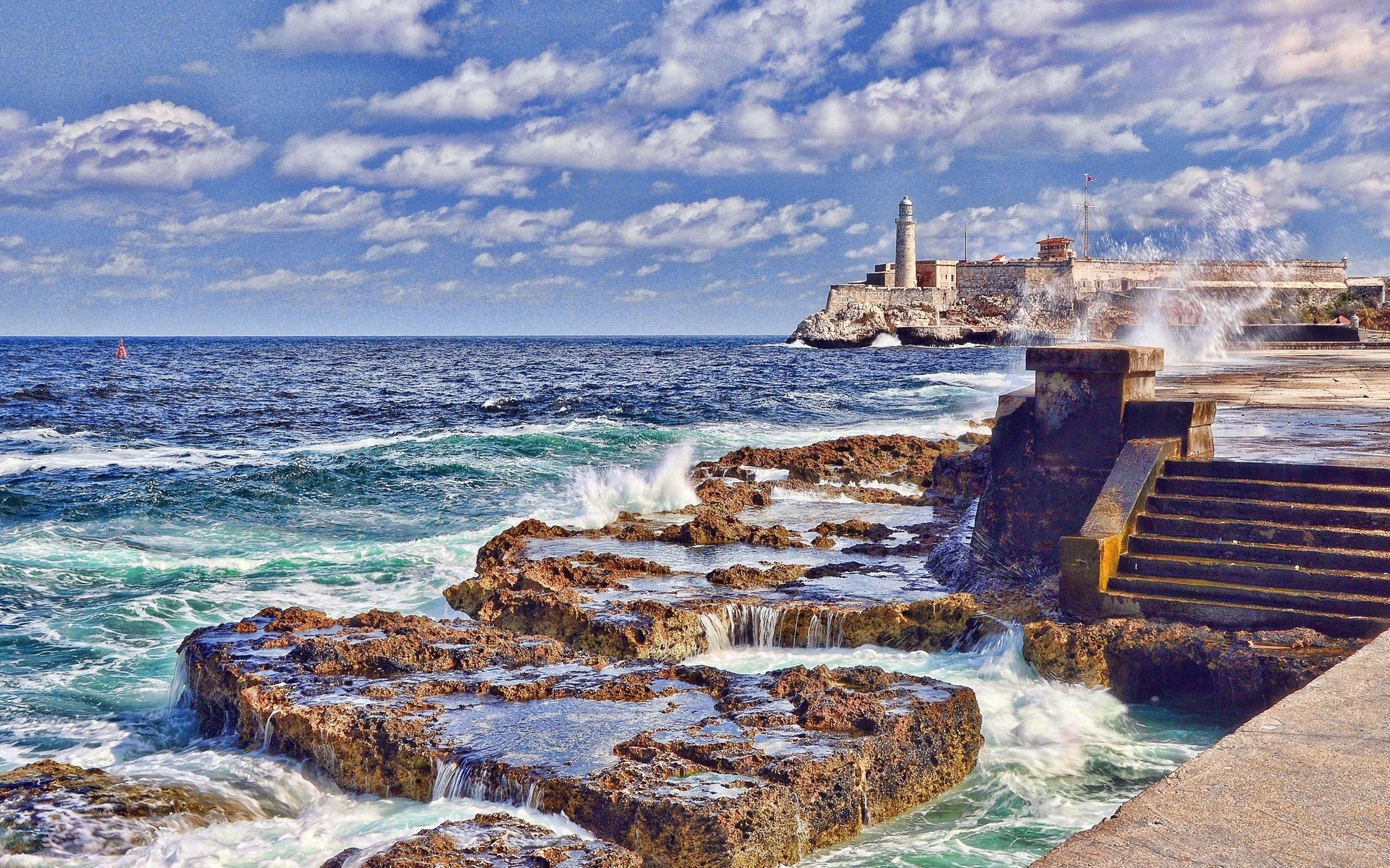 cuba, Lighthouse, Ocean Wallpaper