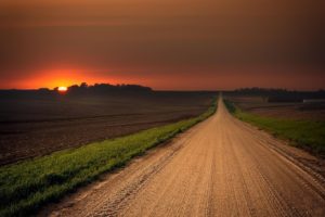 landscape, Nature, Sunset, Road, Field, Grass, Nebraska, United, States