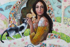 painting, Art, Marianne, Kalacheva, Cat