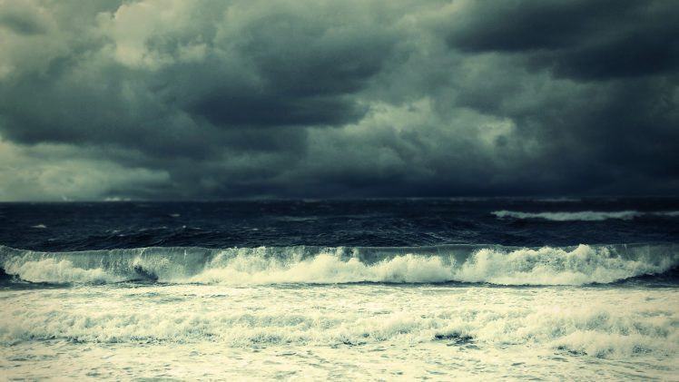 ocean, Sea, Waves, Sky, Clouds, Storm HD Wallpaper Desktop Background