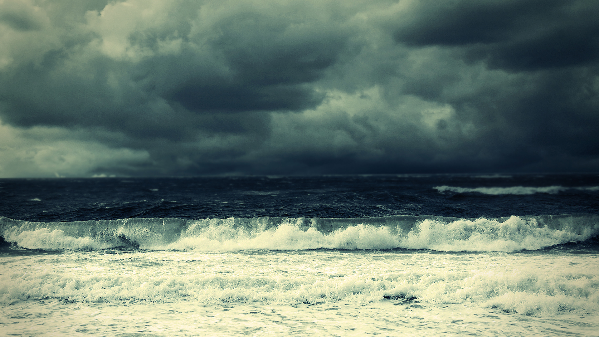 ocean, Sea, Waves, Sky, Clouds, Storm Wallpaper