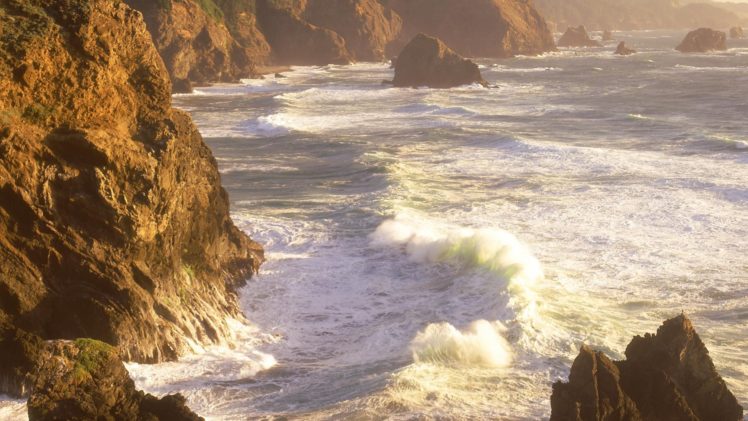 landscapes, Waves, Ocean, Sea, Cliff HD Wallpaper Desktop Background