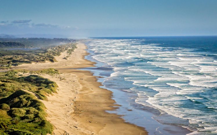 landscape, Nature, Ocean, Surf, Waves, Coast, Pacific, Ocean, Oregon, United, States HD Wallpaper Desktop Background