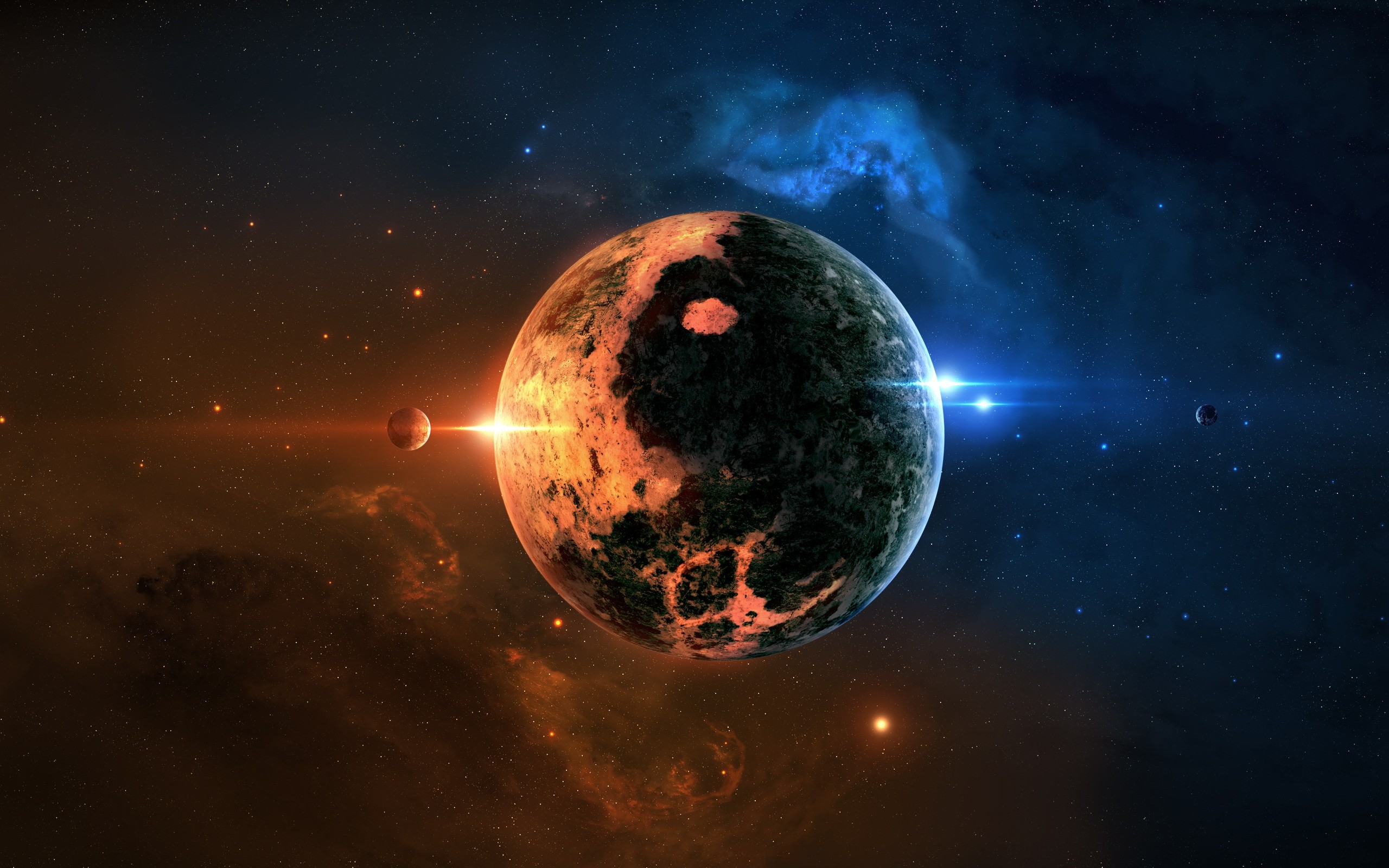 yin yang, Planet Wallpaper