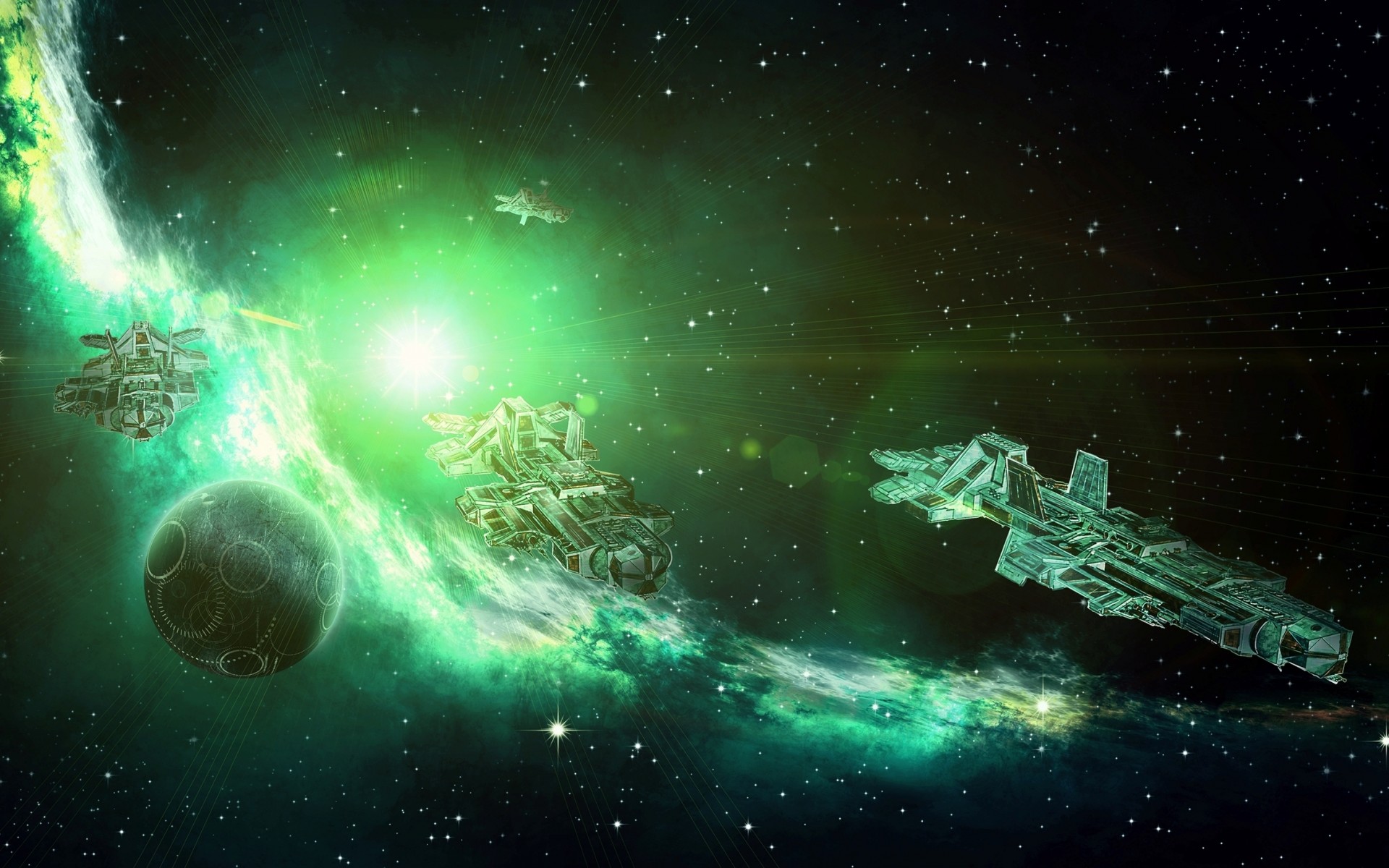 sci, Fi, Science, Outer, Spaceship, Spacecraft, Nebula, Stars, Sun, Futuristic Wallpaper