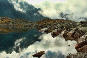 landscapes, Lakes, Reflection, Water, Mountains, Clouds