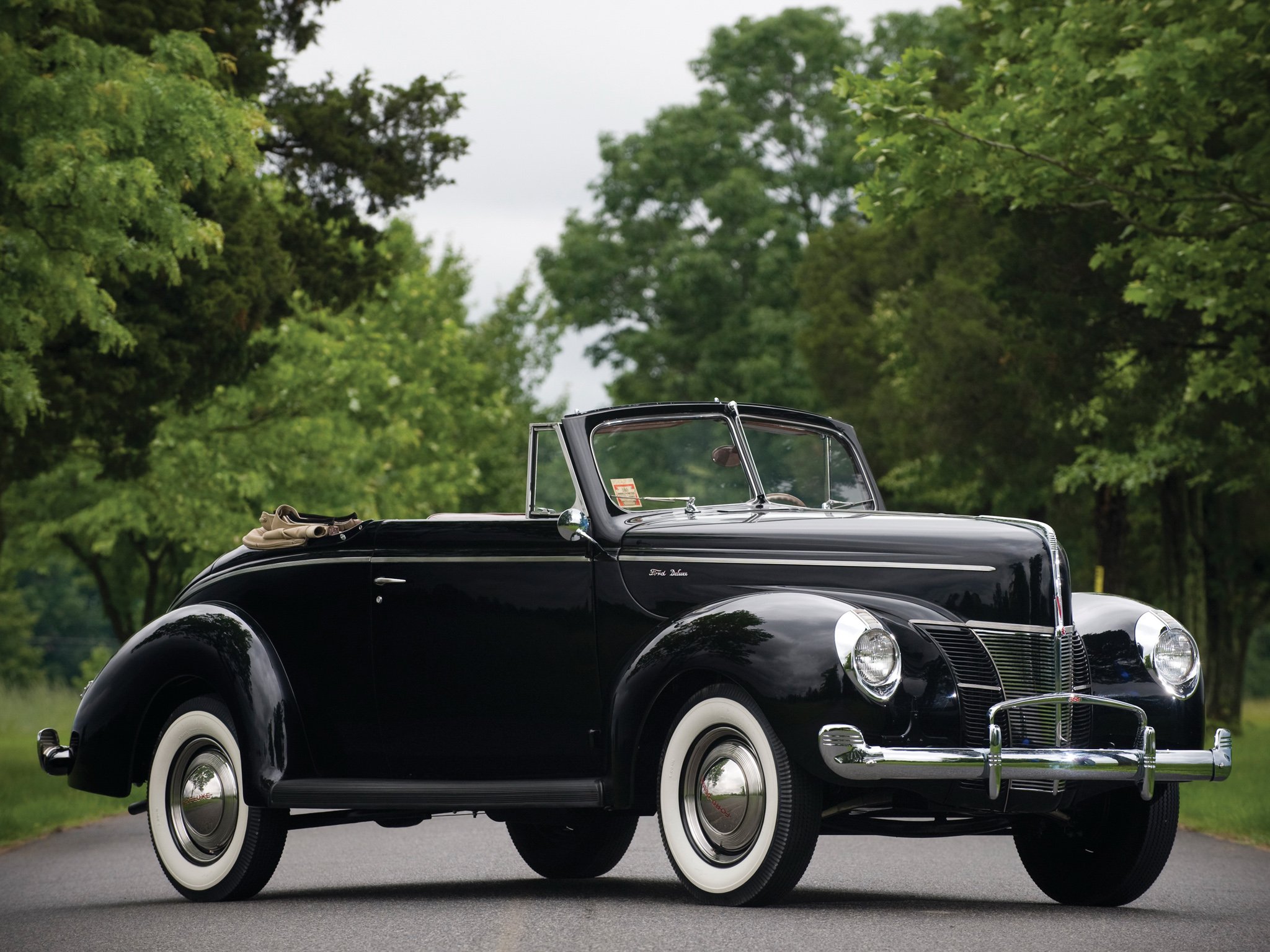 1940, Ford, V 8, Deluxe, Convertible, Coupe,  01a 66 , Retro Wallpaper