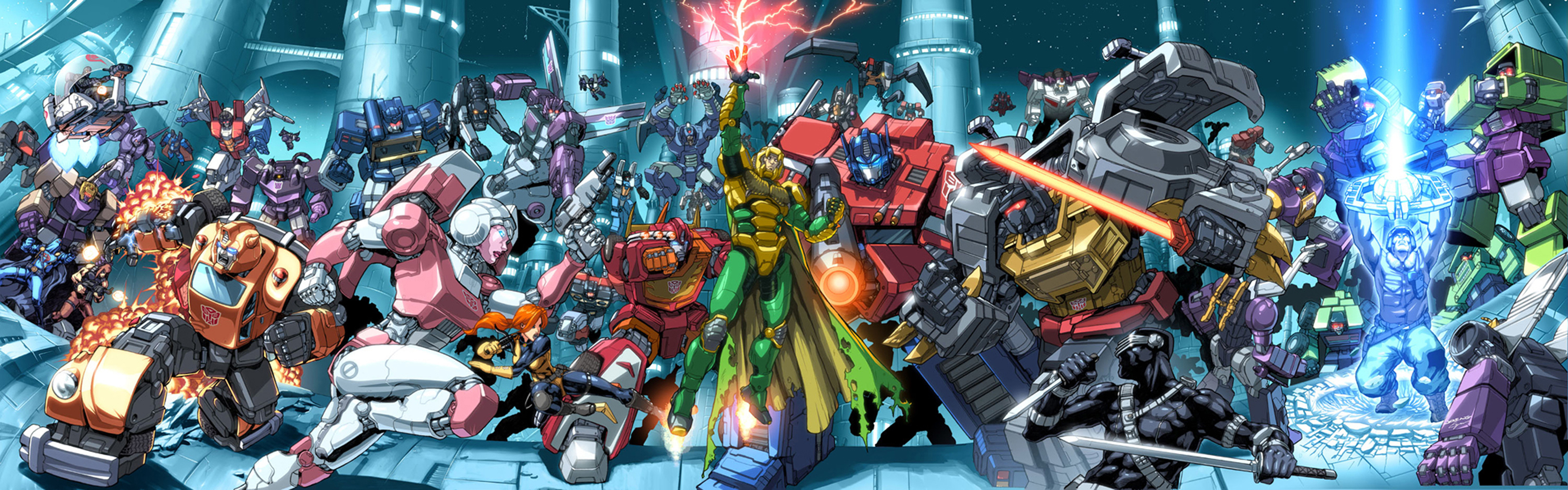 multi, Monitor, Dual, Screen, Gi, Joe, Vs, Transformers, Comics, Superhero, Weapons Wallpaper