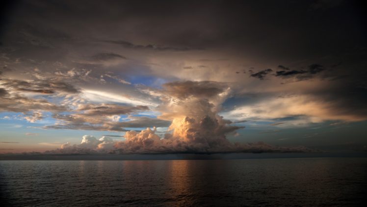 clouds, Ocean, Sea, Reflection HD Wallpaper Desktop Background