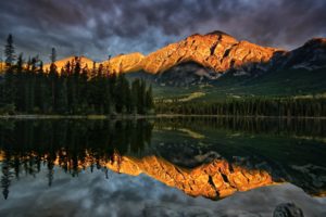 reflection, Mountains