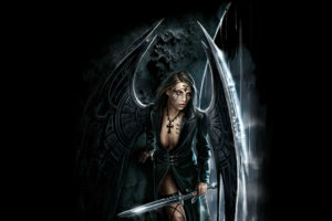 fantasy, Art, Warriors, Gothic, Angels, Weapons, Sword, Women, Sexy, Babes