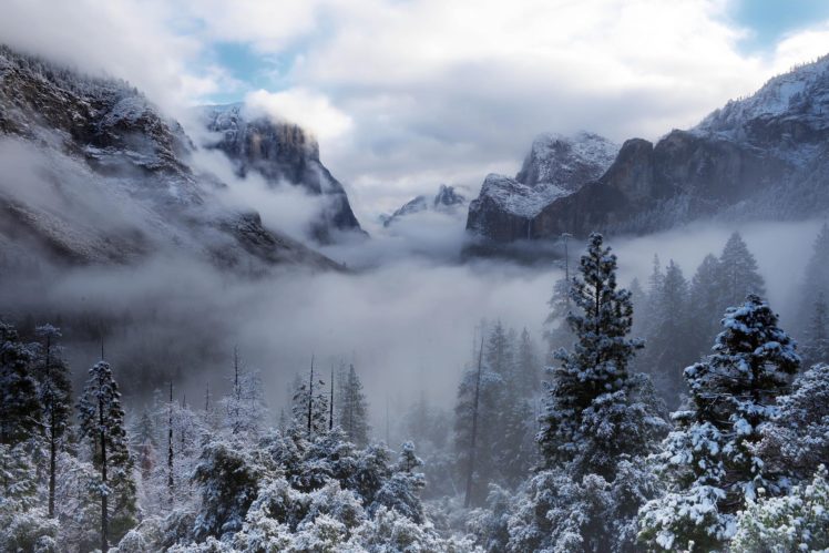yosemite, National, Park, Usa, California, Winter, Snow, Forest HD Wallpaper Desktop Background