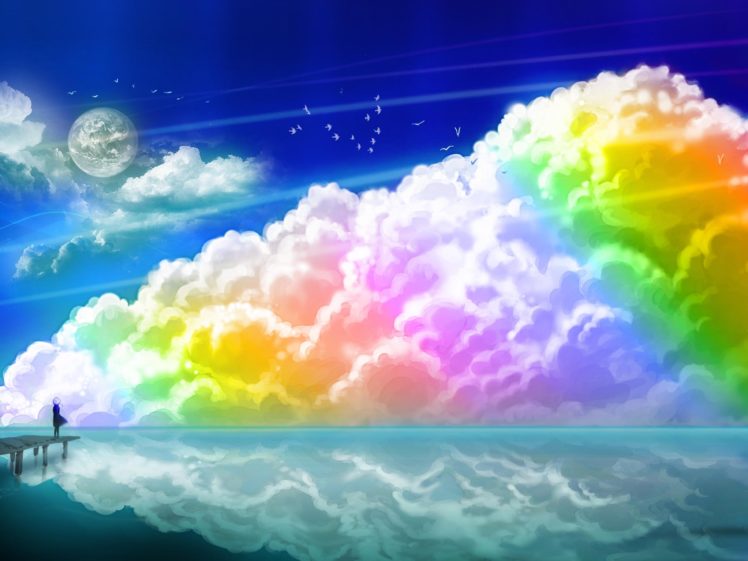 rainbow, Clouds HD Wallpaper Desktop Background