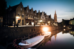 , , 1, A, Bruges, Buildings, Canal, Boats, Lights, Reflection