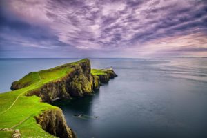 landscape, Nature, Sea, Rocks, Sky, Clouds, Lighthouse, Cape, Point, Nist, Scotland