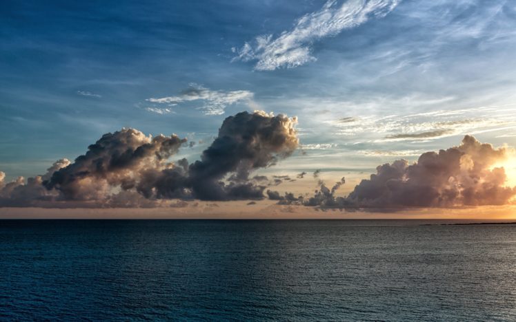 clouds, Sky, Waves, Sea HD Wallpaper Desktop Background