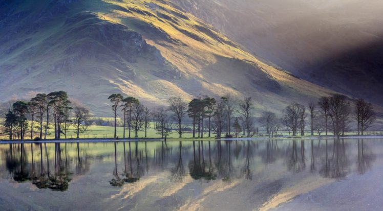 mountains, Reflection, Lake, Trees HD Wallpaper Desktop Background