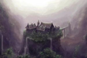 house, Wudang, Mountain, China, Art, Fantasy