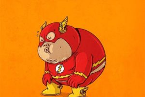 flash, Fat, Superhero, Dc comics, Comics, Cartoon