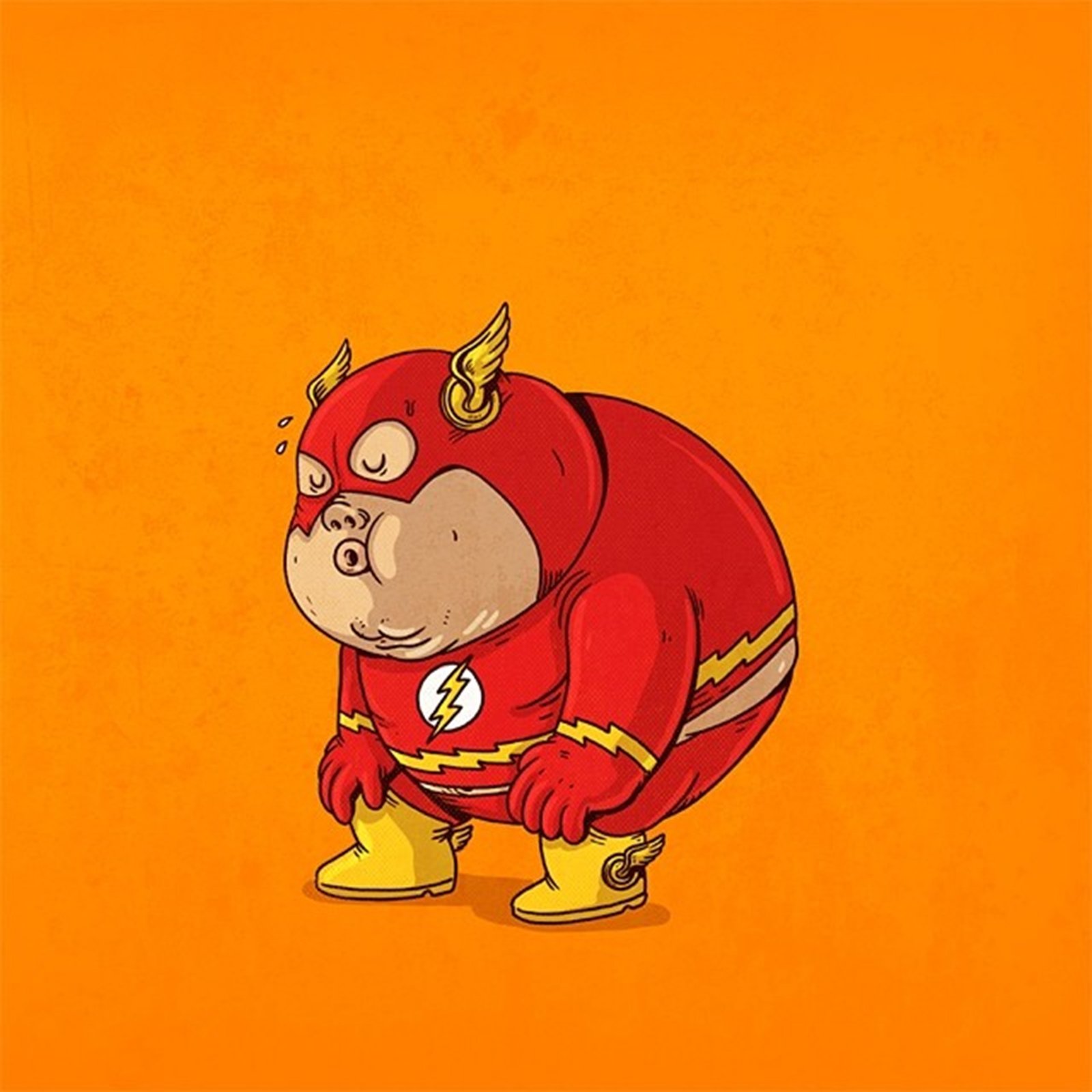 flash, Fat, Superhero, Dc comics, Comics, Cartoon Wallpaper
