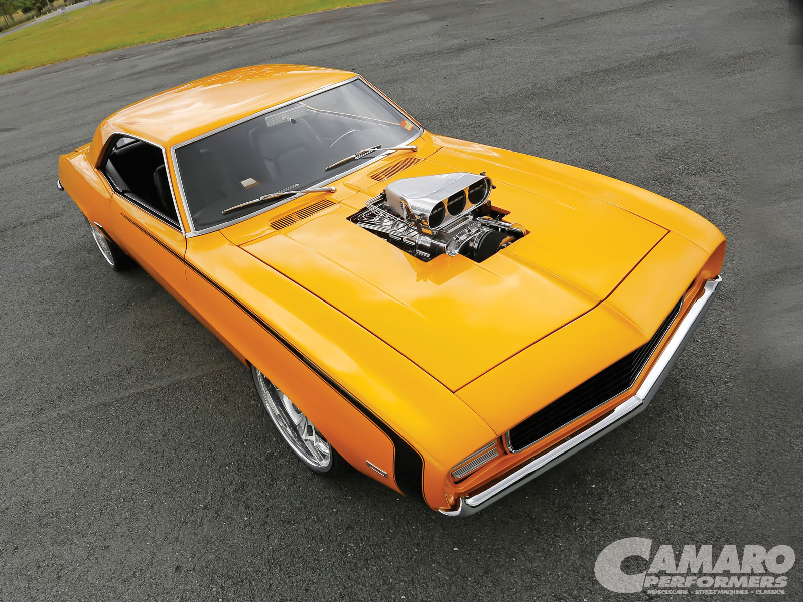 1969, Chevrolet, Camaro, Weiand, Blower Wallpaper