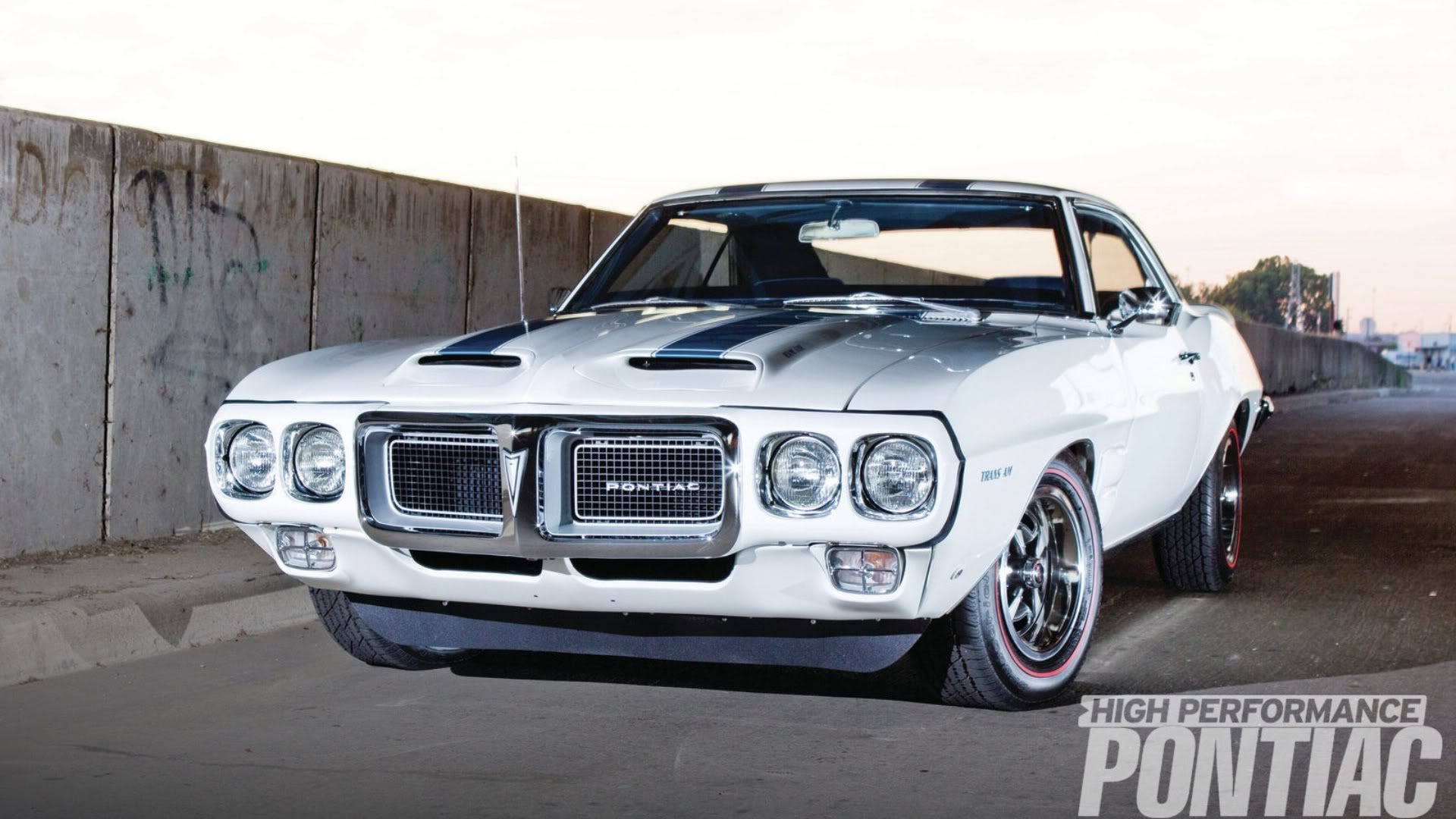 1969, White, Blue, Pontiac, Transam Wallpaper