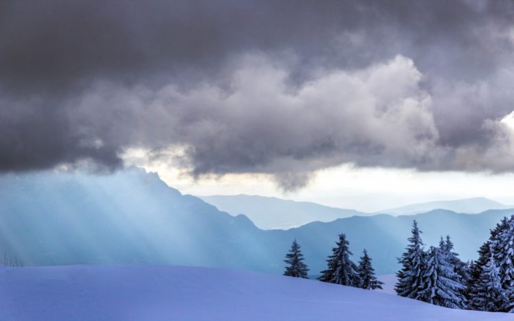 mountains, Winter HD Wallpaper Desktop Background