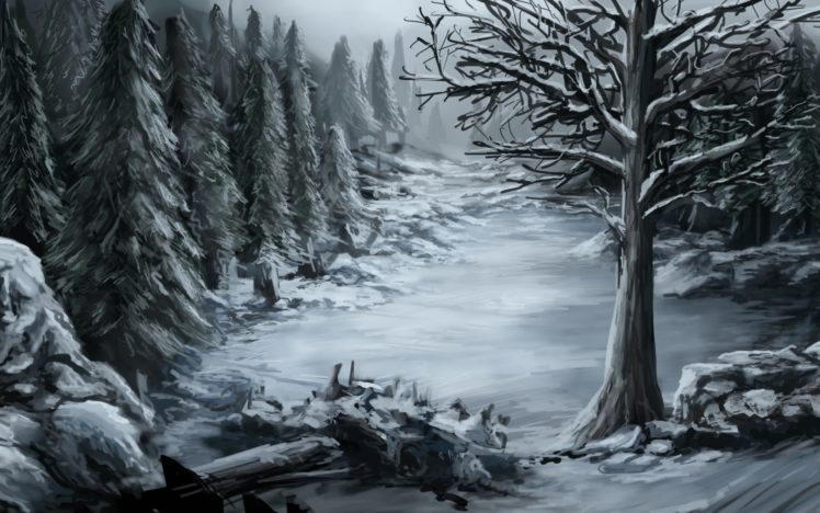 fantasy, Art, Winter HD Wallpaper Desktop Background