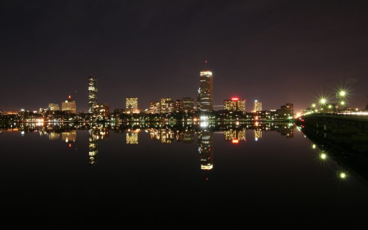 boston, During, Night HD Wallpaper Desktop Background