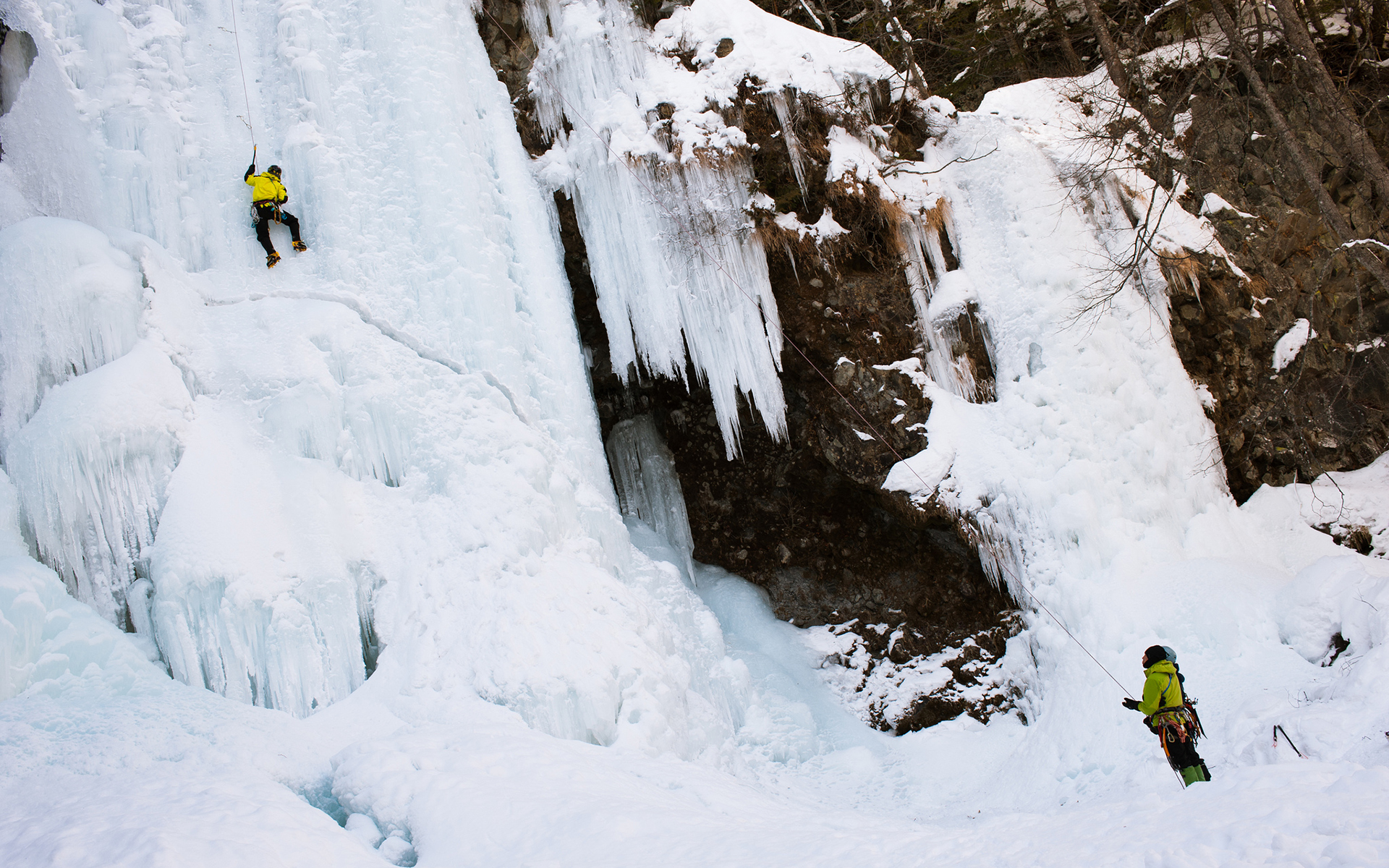 people, Extreme, Climbing, Nature, Landscapes, Ices, Waterfall, Rivers, Winter Wallpaper