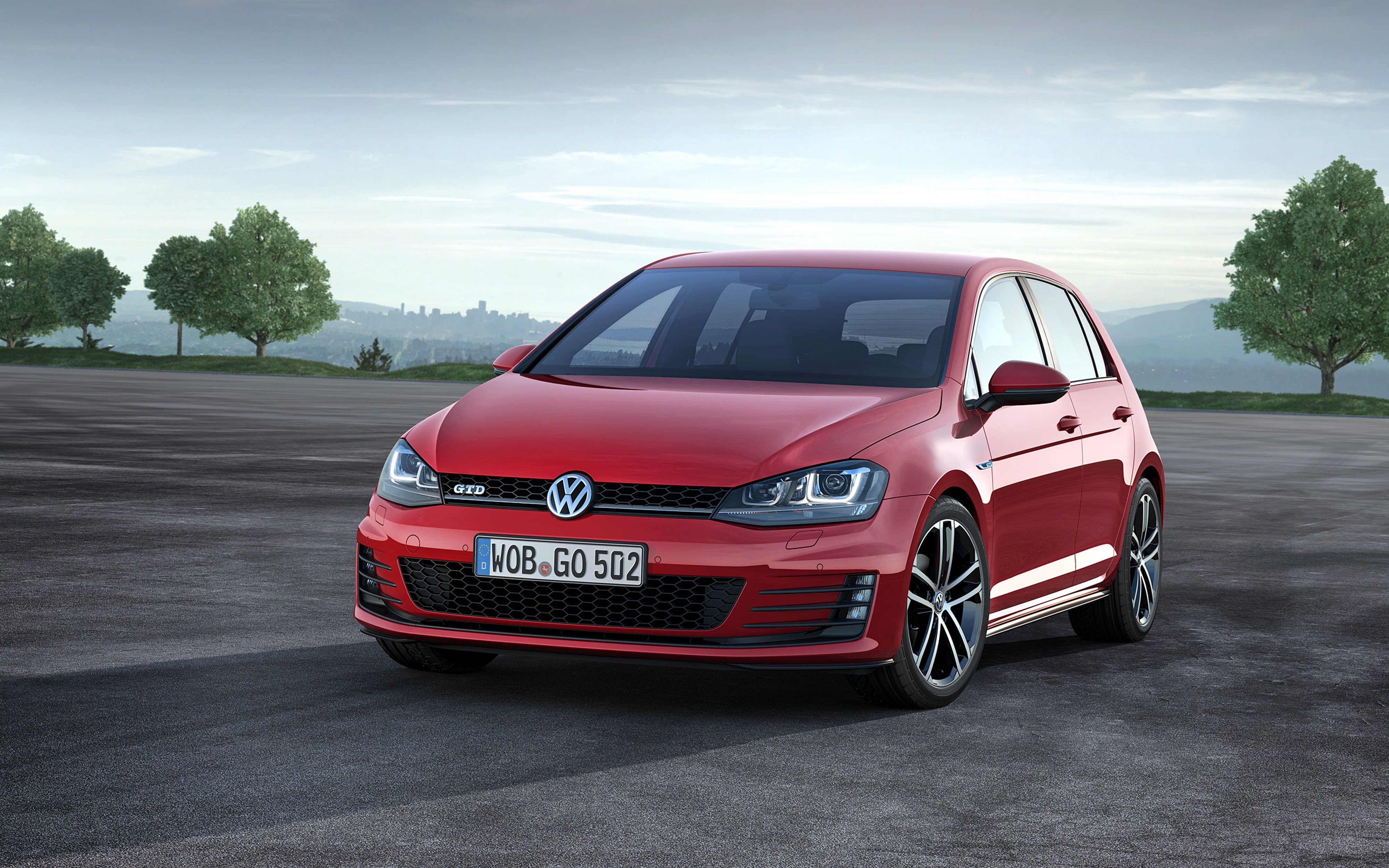 2014, Volkswagen, Golf, Gtd, Red, Car, Vehicle, Germany, 4000x2500,  2 Wallpaper