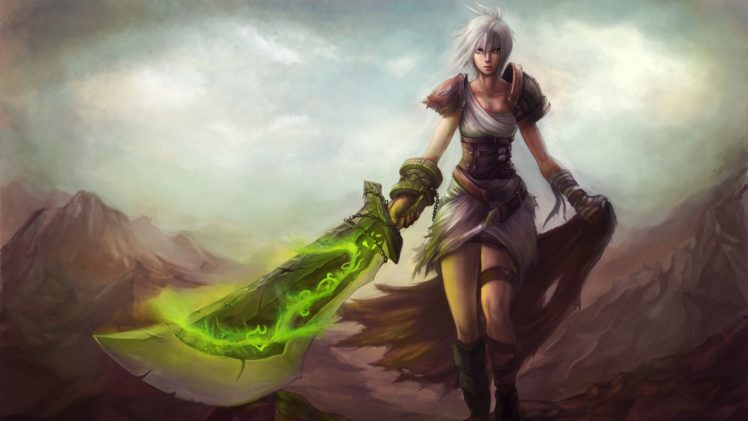 league, Of, Legends, Fantasy, Warrior, Weapons, Sword, Girl HD Wallpaper Desktop Background