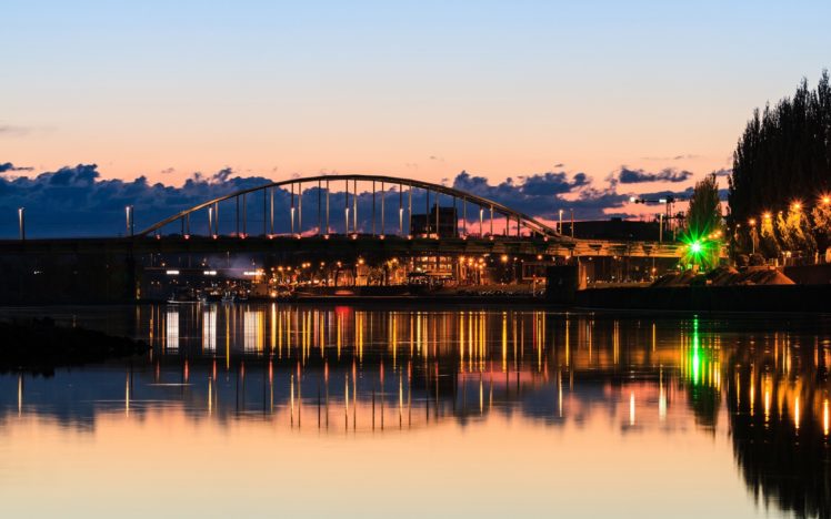 rotterdam, Bridges, Cities, Rivers, Reflection, Lights, Hdr, Sky HD Wallpaper Desktop Background