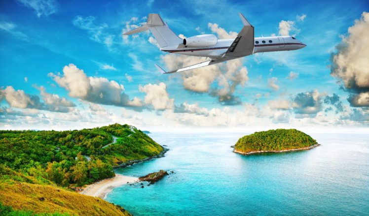 tropics, French, Polynesia, Island, Sky, Airplane, Passenger, Airplanes, Clouds, Nature, Jet, Airliner HD Wallpaper Desktop Background