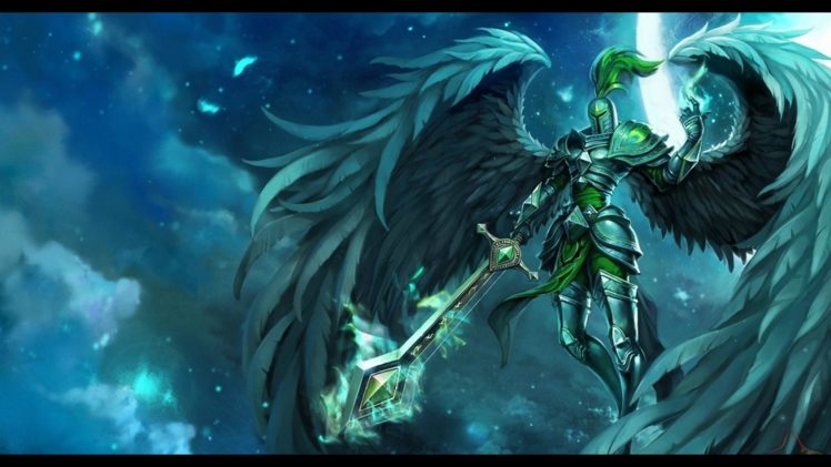 league, Of, Legends, Fantasy, Art, Warriors, Angels, Magic, Armor HD Wallpaper Desktop Background