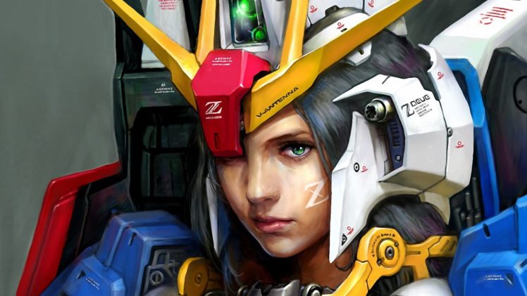 women, Gundam, Mech, Mobile, Suit, Zeta, Gundam, Green, Eyes, Artwork, 1920×1080, Wallpaper, Abstract, Arts, Hd HD Wallpaper Desktop Background